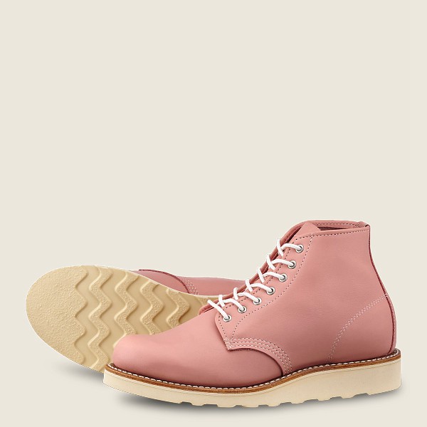 Red Wing Heritage Bot Bayan - 6-Inch Round Toe - Short Boundary Deri - Pembe - 14BXYMHUD